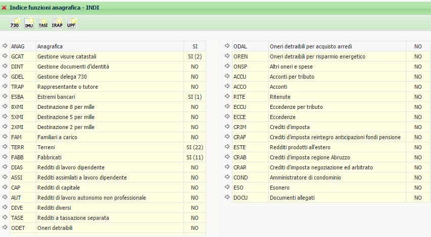 P a g i n a 5 GESTIONE DATI CATASTALI Si accede alla gestione dei dati catastali dalla voce GCAT presente nell'indice delle