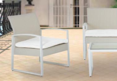 salottino victoria colore cuscino bianco Salottino con struttura in polyrattan e composto da 1 divano 2 posti, 2