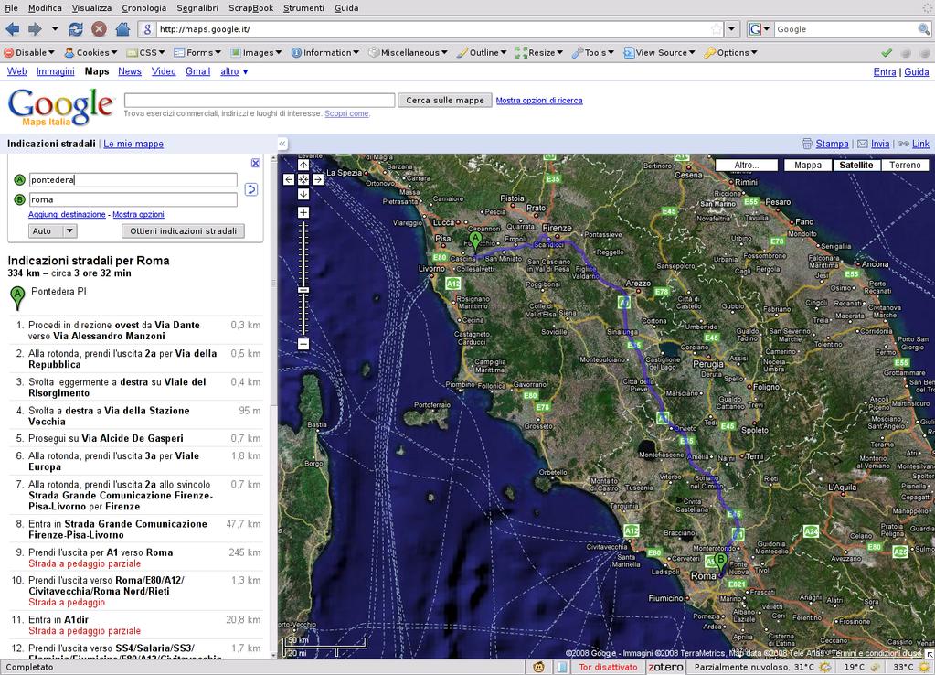 DAL GIS al WebGIS Oggi molti dati e servizi GIS sono disponibili tramite Internet il più noto è Google