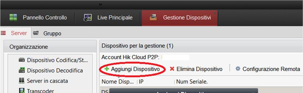 Device e cliccare sul pulsante Aggiungi dispositivo Verrà