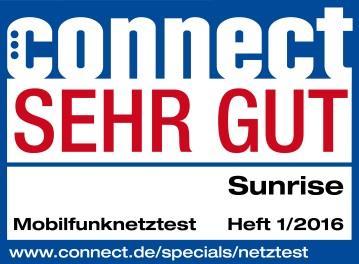 Varie Riconoscimenti Il test delle reti 2015 della rivista specializzata indipendente «connect» lo conferma: Sunrise ha la rete migliore nella categoria «Telefonia mobile».