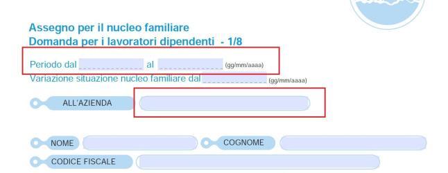 Nella pagina 2/8 DEL MODELLO RICHIESTA ASSEGNI NUCLEO FAMILIARE ASR 16 inserite nuovamente i dati del richiedente e poi degli altri familiari; vanno inseriti solo i figli e i coniugi se legalmente