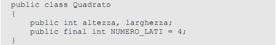 Dichiarare Variabili Modificatori: cambiano le caratteristiche della variabile Tipo di dato Il tipo di dato della variabile