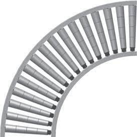 Trasmissione con cinghie Poly-V o cinghioli tondi Costruzione di curve a rulli conici con cinghie Poly-V La scelta della trasmissione con cinghie Poly-V in curva, implica tutti i benefici già citati