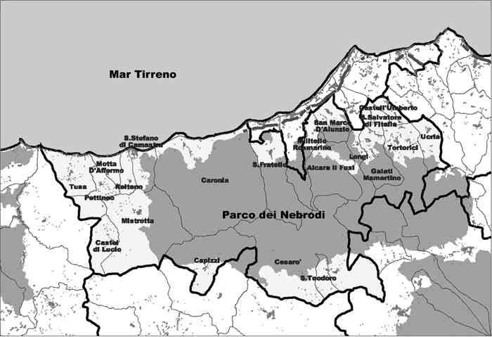 Nebrodi 21 comuni più occidentali della