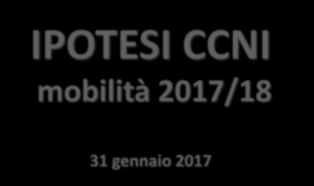 IPOTESI CCNI mobilità