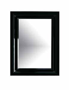 Mirror 90cms with Black solid lacquered wood frame, non-reversible. Espejo de 90 cm con marco en madera massello lacada Negro, no reversible.