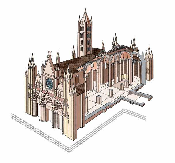 Il Gotico 131 guglia crociera con archi a sesto acuto arco rampante pinnacolo Successione delle campate, viste dal basso.