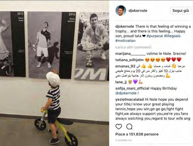 13 ibi17 Nole è un grande papà nella Galleria dei Campioni Se tra le qualità di un fotografo c è quella di cogliere l attimo e l inquadratura giusta per raccontare una storia intera con un singolo