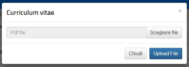 Con il pulsante Carica è possibile effettuare l upload del curriculum vitae: E possibile caricare a