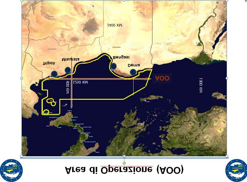 risorse logistiche nelle basi di Augusta, Sigonella e Pantelleria. I nuovi compiti L'area di intervento della missione è localizzata nel Mediterraneo centrale.