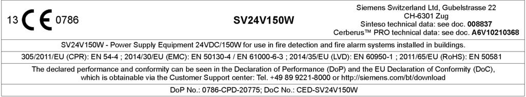 5 Posti di montaggio per kit di cavi (comunicazione) 2 Modulo sirena Max.