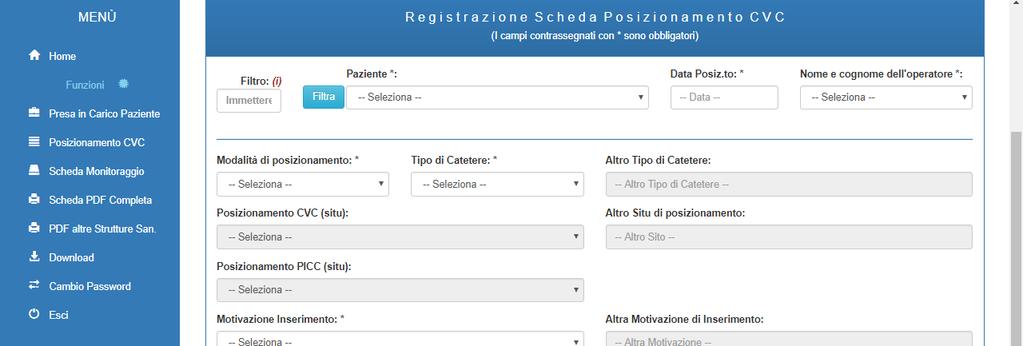 13 Nuovo Posizionamento I campi presenti in questa scheda sono tutti obbligatori e bisognerà rispondere pertanto a tutte le domande.