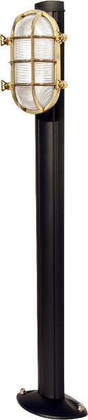 Marina LIBERTI LAMP Creazioni Luce Corpo: ottone pressofuso finitura brillantata Paletto in profilato di alluminio verniciato nero goffrato.
