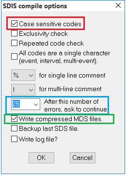 Menu Compile Modifica le opzioni di compilazione Cliccando su Change compile options, possiamo modificare i default In automatico GSEQ assume Maiuscole e