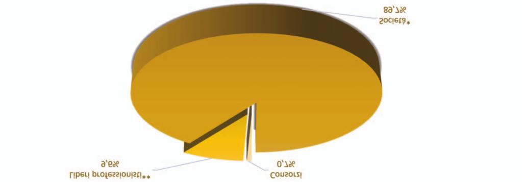 %) (*) SPA, SRL, RTI/ATI tra società (**) Liberi professionisti singoli, studi associati, società di