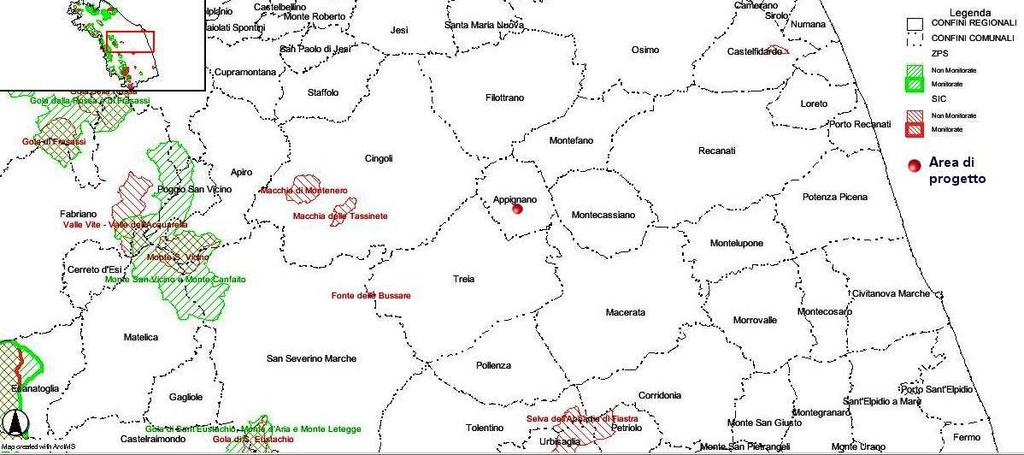 Nello specifico progettuale, si evidenzia che l area progettuale investe esclusivamente l ambito fluviale a regime torrentizio del fiume Potenza, in sua destra idrografica.