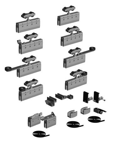 Per installazione con vetro fisso usare il binario 006623 0066-006653 Set di accessori per 4 ante TELESOPIE