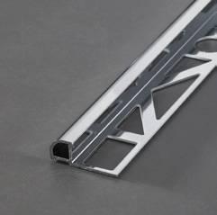 PROROUND Profilo a spigolo tondo Alluminio cromato lunghezza 2,50 m Altezza H [mm] 8 mm 10 mm 12,5 mm N. art.