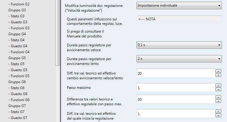 ABB i-bus KNX I seguenti parametri influenzano la dinamica di regolazione del regolatore. Solitamente, questo aggiustamento di precisione del circuito di regolazione non è richiesto.