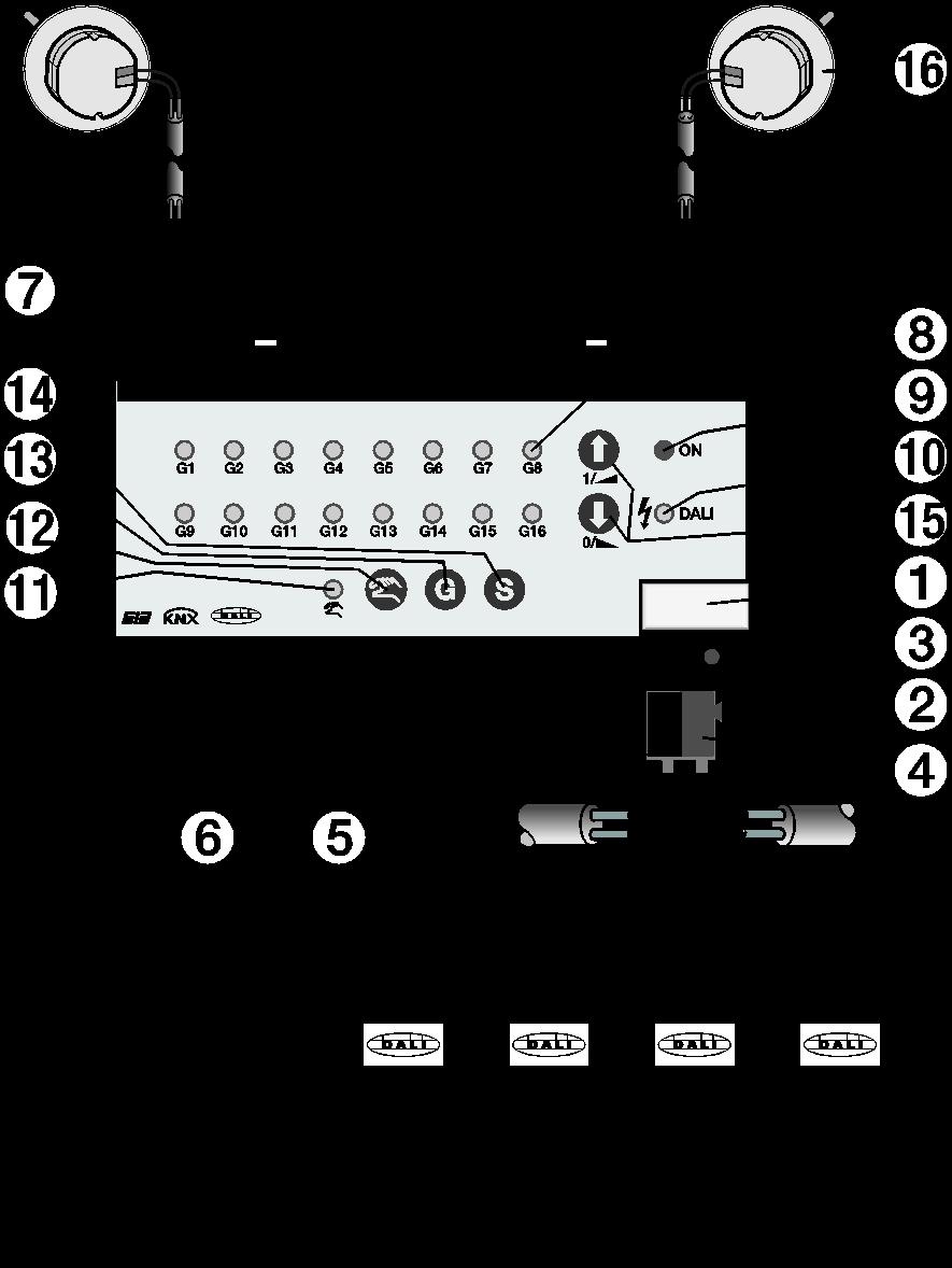ABB i-bus KNX Tecnologia dell'apparecchio 2.1.2 Schema di collegamento DLR/S 8.16.