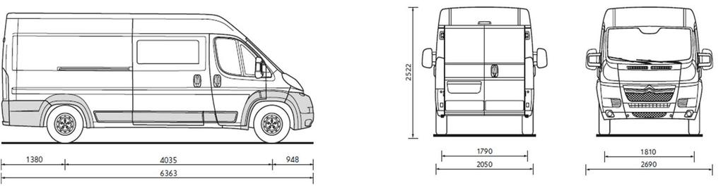 L4H2 HEAVY DOPPIA CABINA 5 L4H2 HEAVY DOPPIA CABINA 160 405 Lunghezza - mm 66 2522 Lunghezza massima - mm 020 Larghezza massima - mm Altezza massima - mm 192 1250 1755 1790 7 Volume utile - m 10,4