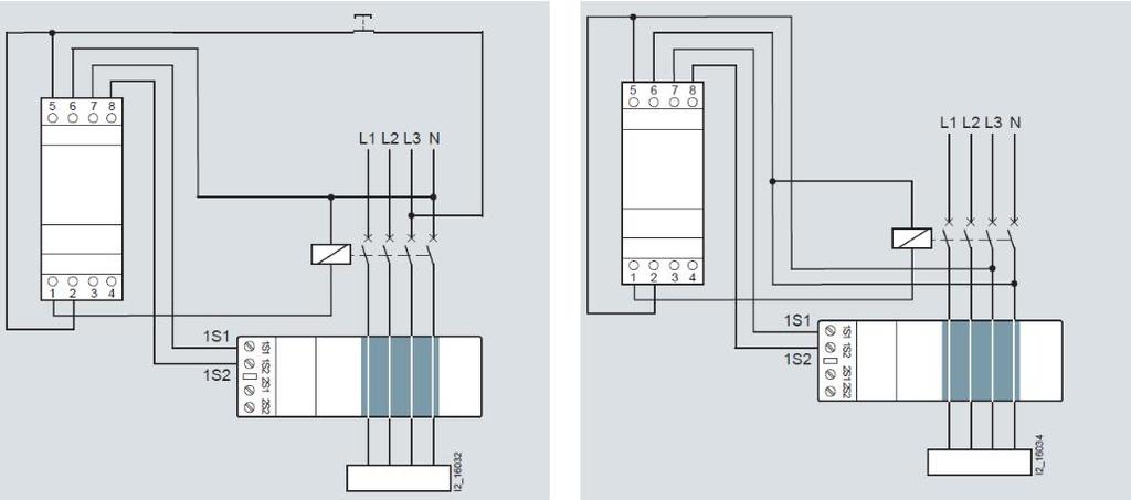 Schemi di collegamento RCM analogico, 5SV8000-6KK, bobina a lancio di