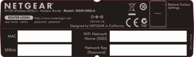 Protezione wireless preimpostata Il modem router dispone di un nome di rete Wi-Fi (SSID) e di una chiave di rete (password) univoci.