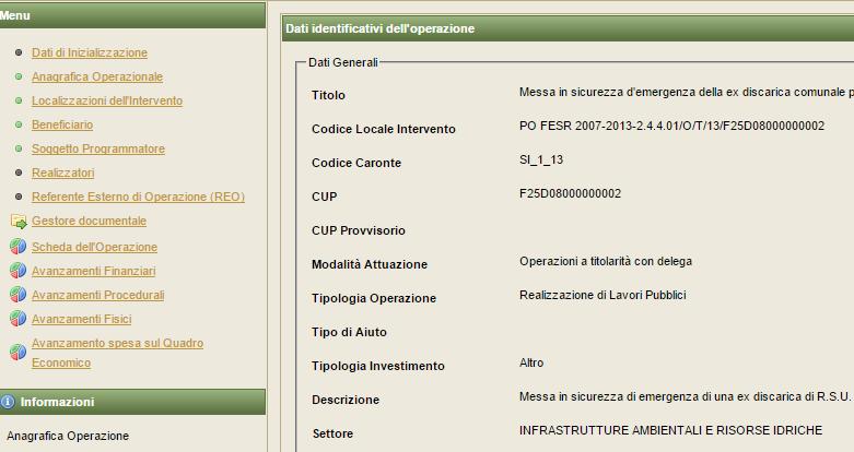 Cliccando su nuova operazione si