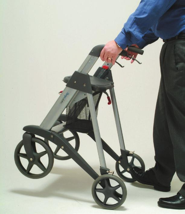 SETTE SICUREZZA PERSONALE Per la vostra salute e il vostro comfort, accertatevi di avere una postura corretta e di tenere il rollator in modo da poter azionare i freni con facilità.