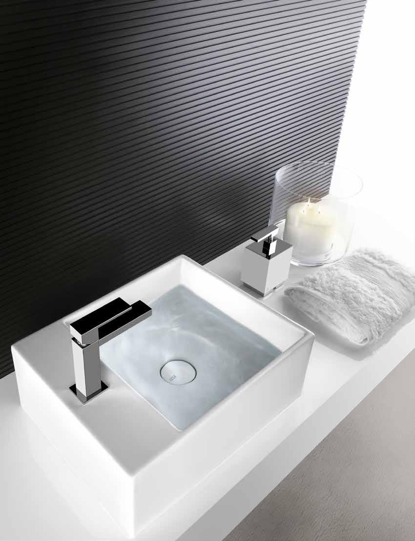 RETTANGOLO CERAMIC WALL-HUNG OR COUNTER TOP WASHBASINS 37537 Rettangolo ceramic wall-hung or counter top washbasin L1 7-7/8 W1 3-3/4 H6-15/16 37539 Rettangolo ceramic