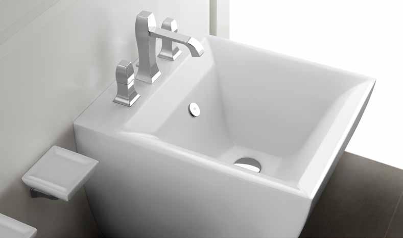 white) with overflow waste and without holes for taps and fittings, fit for 3