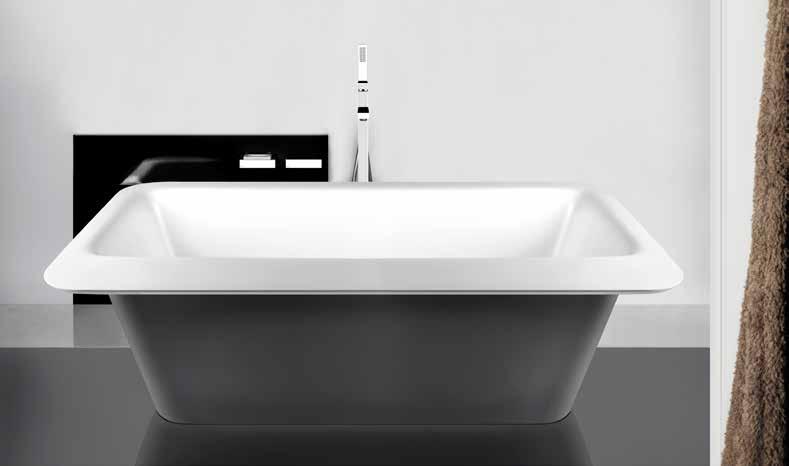 Waste included. 37592 Freestanding bathtub in Cristalplant (matt white) L 5 10-7/8 W 3 1-3/8 H 1 9-5/8 with side ledge.