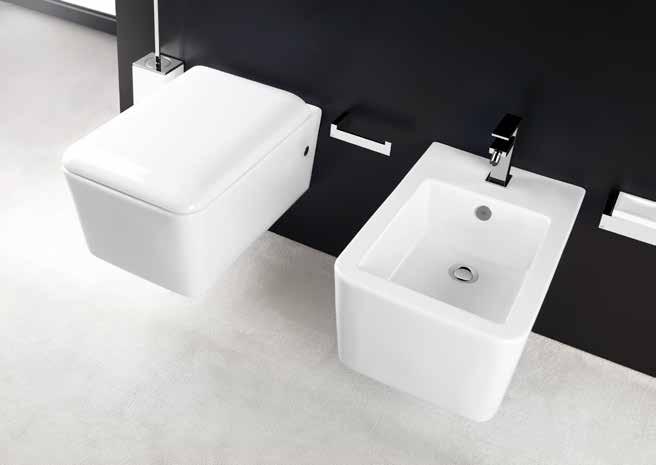 17 37575 37573 Wall hung bidet in in White European Ceramic with overflow waste, with central