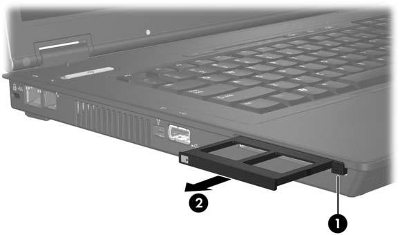 Inserimento di una scheda PC Card Lo slot per PC Card potrebbe contenere un inserto di protezione che deve essere rimosso prima di inserire una scheda. 1.