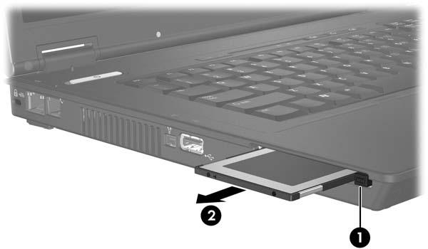 Disattivazione o rimozione di una PC Card 3. Per rimuovere la PC Card: a.