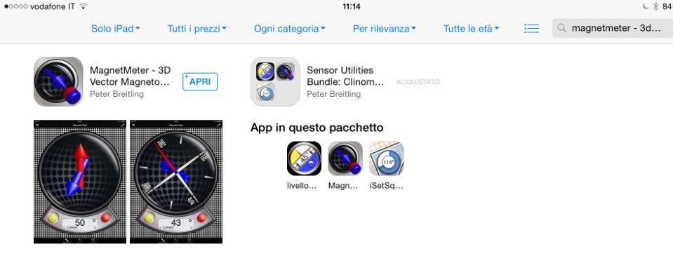 MAGNETOMETER 3D Per IOS - Solo magnetometro 1,99 euro pacchetto 2,99 euro Esiste anche la versione per Android da 2.