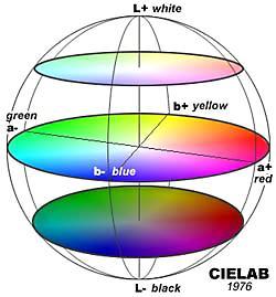 Le coordinate Lab nello SPAZIO COLORE CIE L*a*b* Oggi lo spazio colorimetrico CIE Lab consiste nel disporre tutti i colori in modo ordinato all interno di uno spazio a tre dimensioni e di definirlo