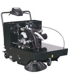Adjustable centre brush to adapt the sweeper to any type of floor Solid steel structure and ABS cover Side