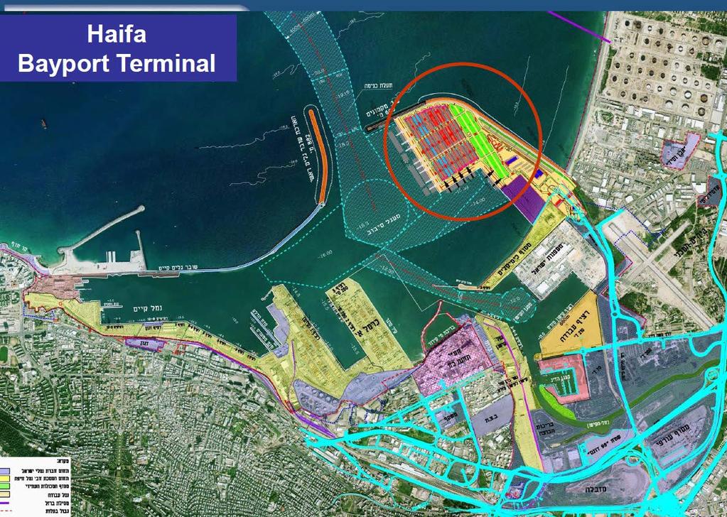 Haifa Bayport Terminal Contractor: le israeliane Ashtrom e Shapir Construction of a New Port Ltd Operational Target: Gennaio 2021 Operator: Shanghai International Port Group Ltd.