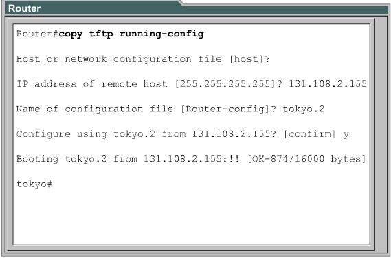 Ripristino della configurazione di un router Gestire il file di configurazione Un altro modo di creare una copia di backup della configurazione è catturare l
