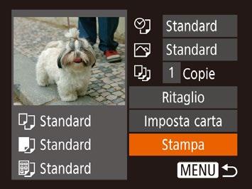 Stampa di immagini in modalità wireless da una stampante connessa Connettere la fotocamera a una stampante tramite Wi-Fi per stampare, attenendosi alla seguente procedura.