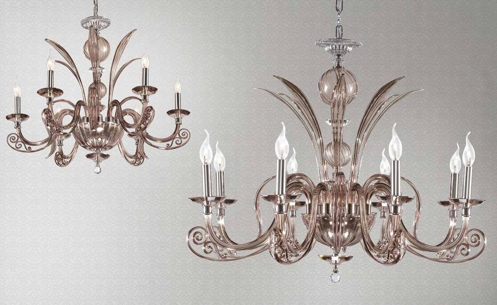 Gloria fumè Lampadario 8 luci 8 lights chandelier max 8x40W E14 230V cm H 90 x Ø 86