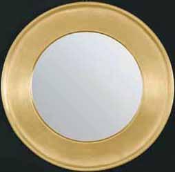 oro o argento Mirror with gold or silver leaves hand