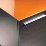 thick complete with aluminium shelf supports vetro arancio/laminato