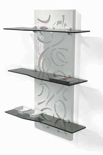 Toughened glass shelves grey colour. cm. 70x24x100h Decó fiore art.