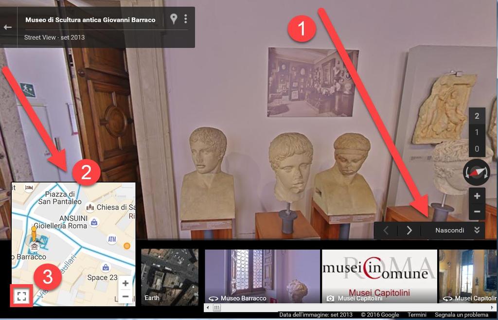 Esplora con Street View La stessa operazione si può fare in Street View (1) Da