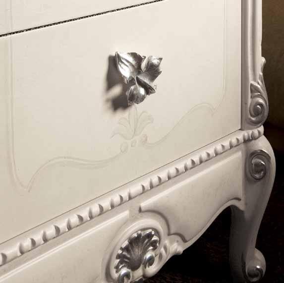 Above, details of bedside table and