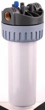 water filtration Contenitore 10 - D PROFESSIONL Contenitori filtro pezzi (testata, ghiera e vaso). Testata e ghiera: polipropilene rinforzato. Vaso: SN trasparente. Testata non staffabile.