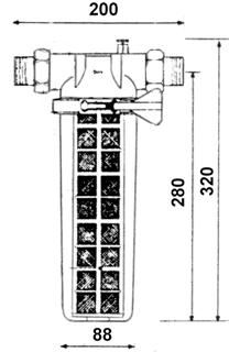 80 C (solo modelli ¾ -1-1¼ ). Pressione massima di esercizio pari a 16 bar; Temperatura massima di esercizio pari a 40 C; Completo di cartuccia filtrante in nylon a 60 micron ( FB221).